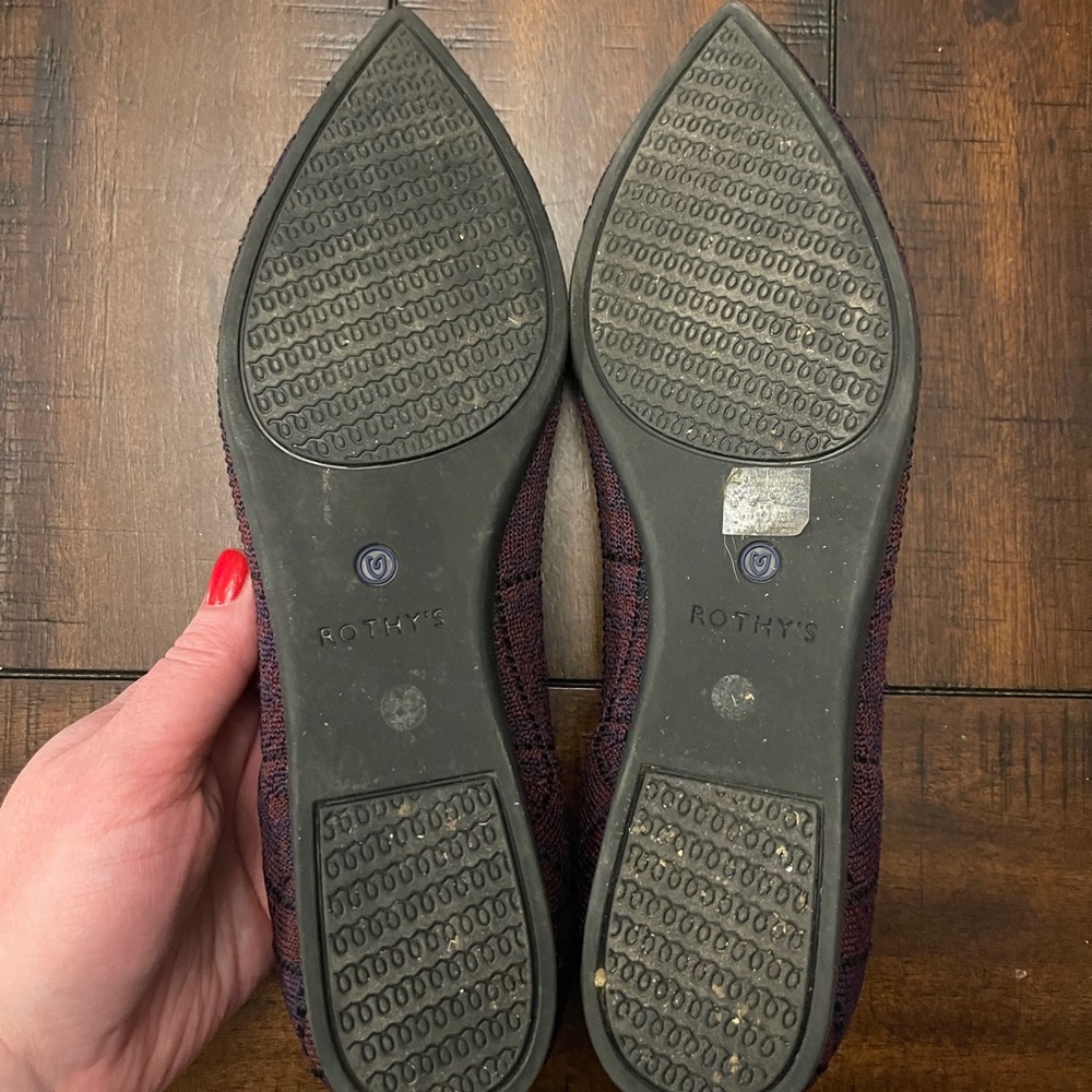 ROTHY’S Cranberry Plaid Points, size 9.5 - Picture 4 of 8